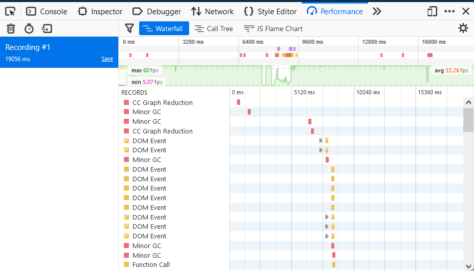 Performance Tools in Firefox 57 Developer Tools.